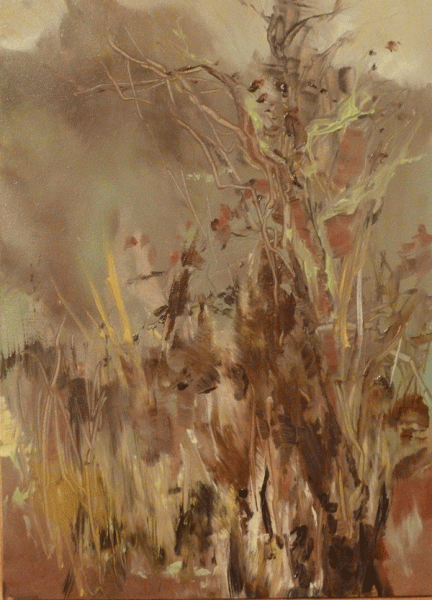 "Lichen and Blackberries" 5"x7" Oil on panel ©Ruth Armitage 