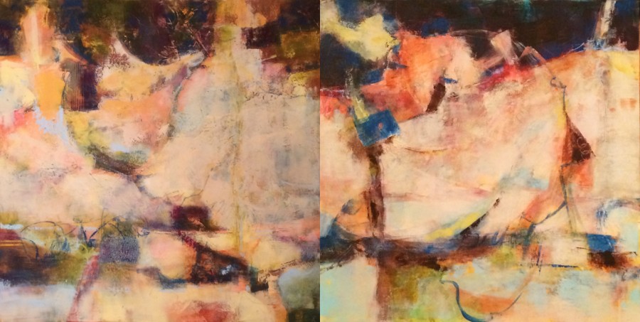 "Crossover" (left) and "Necessary Current" (right) 36"x36" each