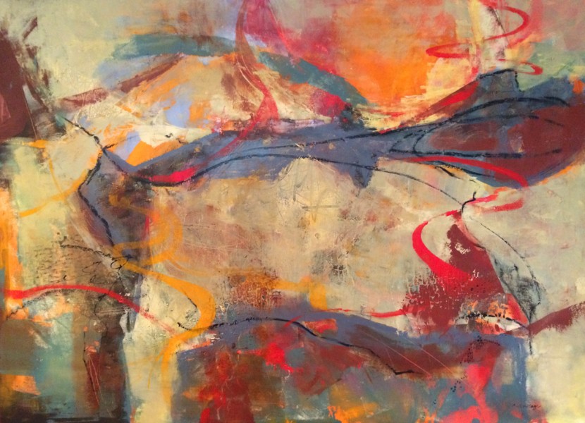 "Dust Devils" Oil & Wax on Panel 36x48" ©Ruth Armitage 2015