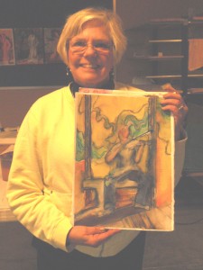 Gail came all the way from Vancouver, WA & did this great Line Painting