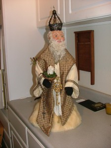 Father Christmas, handmade in '08 out of Sculpey Clay & found objects