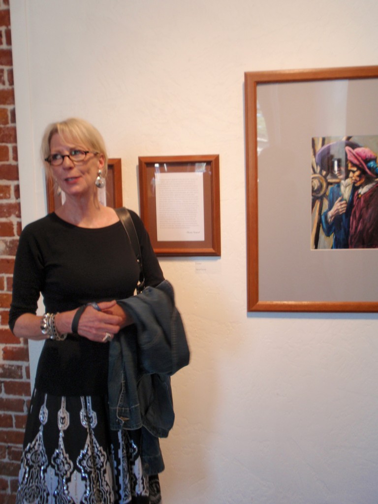 Melinda Thorsnes and her Painting