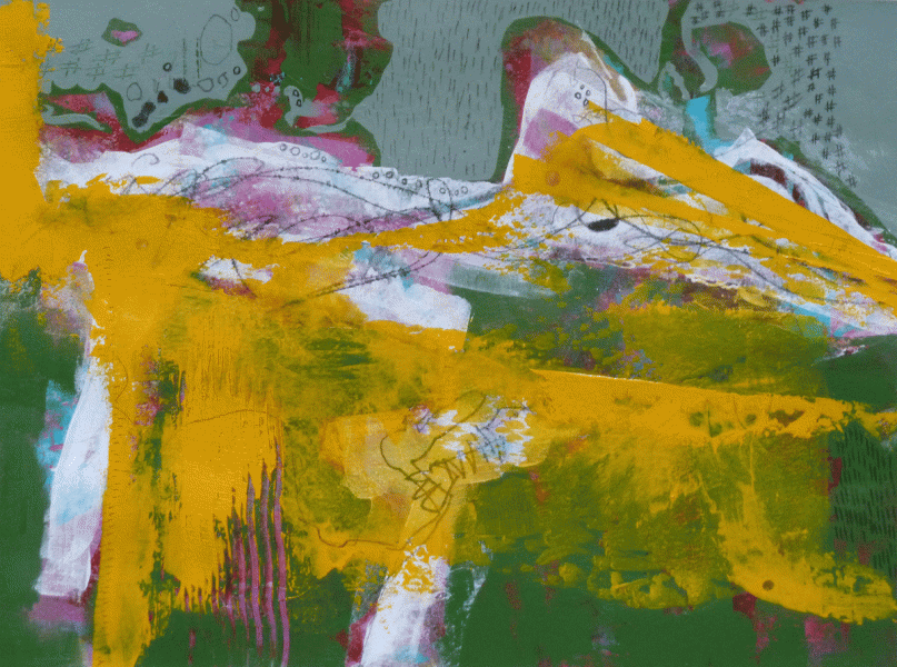"Slip and Slide" ©Ruth Armitage 2013 Acrylic on Paper 11"x13"