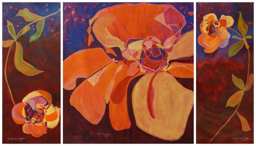 "Eva's Flowers" triptych - Sold