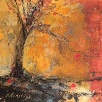 "November" ©Ruth Armitage 2015, Oil and Wax on Panel 8"x8"