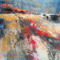 "WinterHill" ©Ruth Armitage, 2015, Oil and Wax on Panel, 8"x8"