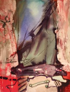 "Damn Cigarettes" ©Ruth Armitage, 2017, 22x15" Watermedia on Paper