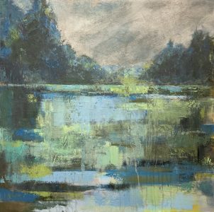 "Silvery Slough" Oil & Cold Wax on Panel 24"x24" ©Ruth Armitage
